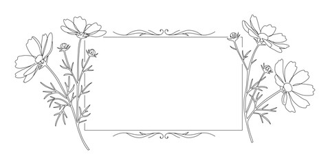 コスモスのシンプル横枠01