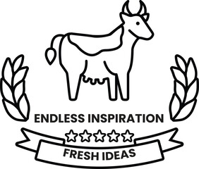 A cow with a white background