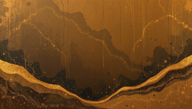 create a modern art background design with a bronze tone, featuring a subject positioned at the bottom of the image and ample copy space at the top