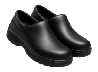 Slip-on safety clogs with anti-puncture soles and cushioned insole