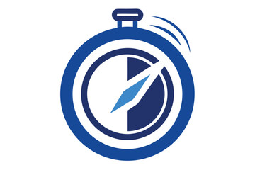 Modern blue stopwatch icon with dynamic motion lines