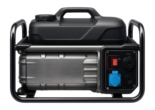 Gasoline generator with a detachable fuel tank for easy refilling in remote locations.