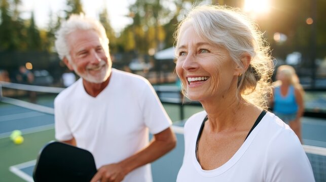 Agility and enthusiasm shine in this lively pickleball match. - Powered by Adobe