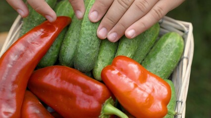 agriculture, healthy vegetarian food with vitamins, vegetables rich in fiber for weight loss, farm...
