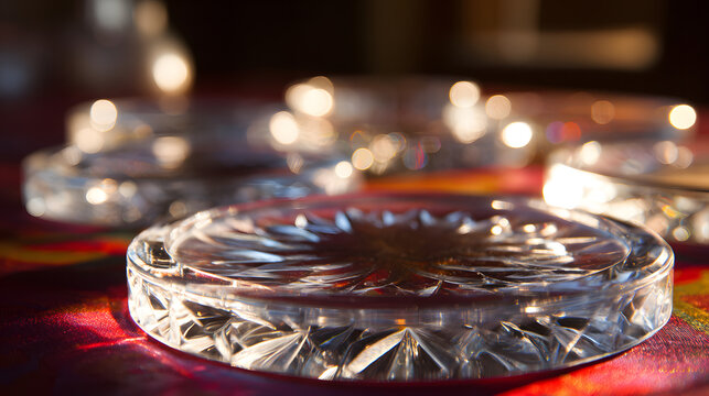 Utilize a transparent crystal prize plate for elegant award presentations.