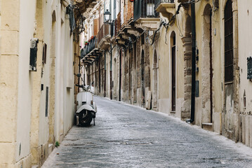 Vintage Scooter Parked in Italian alley