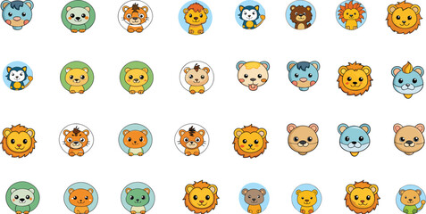 Cute baby forest animals pattern in pastel colors isolated on white background © MdShamimAhmed