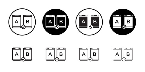 A B testing icon simple vector isolated symbol