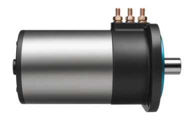 Traction motor with visible mounting flange and connection terminals