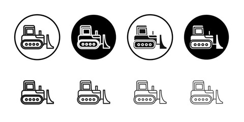 Obraz premium Bulldozer icon simple vector isolated symbol