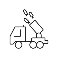 War web icons in line style. Army, battle, conflict, military, missile, refugees, bomb, tank, collection.