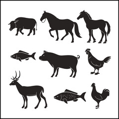 Animals suilhouette big set