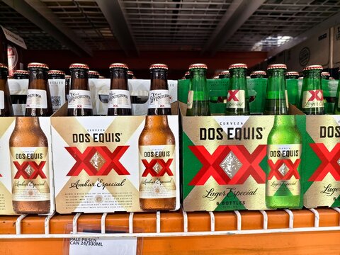 Dos Equis beer varieties for sale at the supermarket