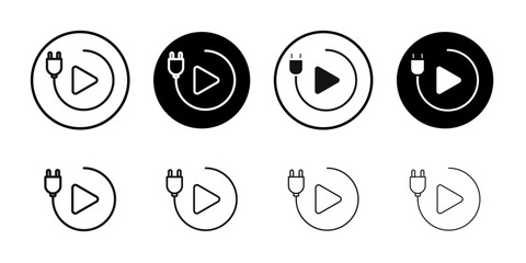 Plug and play icon simple vector isolated symbol