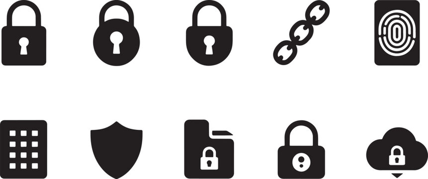 Digital Security and Folder Management Icons
