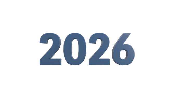 Blue numbers twenty six 2026 year