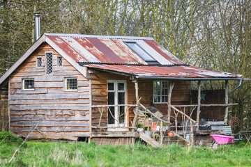 An off-grid and secluded cabin in English countryside