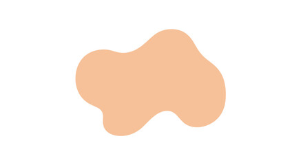 Abstract Blob Shape in Peach on White Background