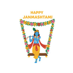 Happy Janmashtami festival poster