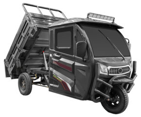 Black electric tricycle dump truck