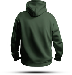 Mockup of green men's hoodie oversized 3D rendering; png; back view