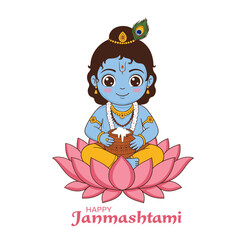 Happy Janmashtami festival poster