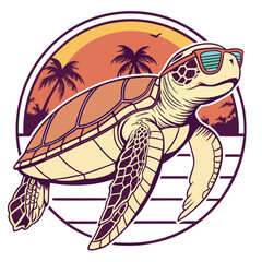 Sea Turtle Sunset Shades Design