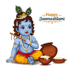 Happy Janmashtami festival poster