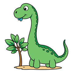 Big Brontosaurus Dinosaur Cartoon Child
