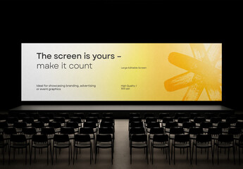 Conference Screen Mockup &ndash; Large Editable Stage Display for Branding, Presentation, or Event Visuals