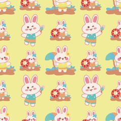 Bunny cartoon pattern ,cute ,summer