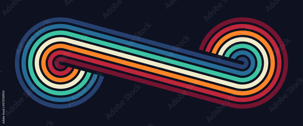 Poster a retro-inspired abstract pattern in a simple style with vibrant lines. vector illustration.