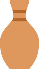 Stylized Terracotta Pottery Vase Icon Isolated Illustration