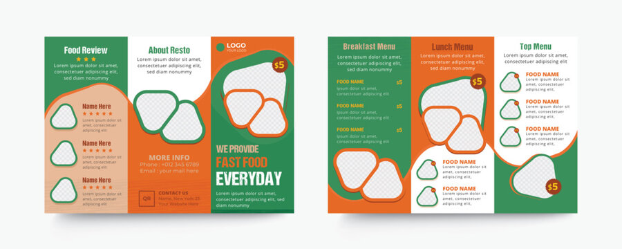 Restaurant trifold menu template