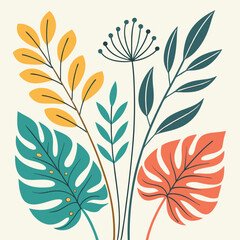 Botanical Plants Leaves Floral Design