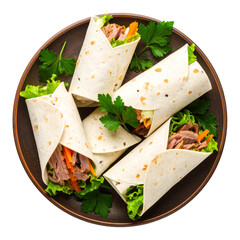 Savory Peking Duck wraps on Vintage Plate