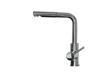 kitchen faucet isolated on white background. Water faucet for wash, kitchen, bathroom