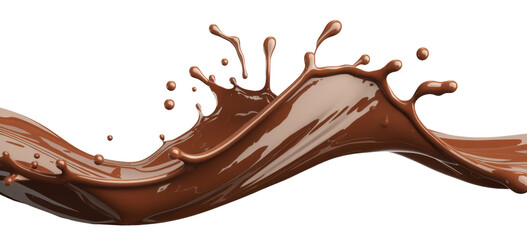 chocolate splash isolated on white background.