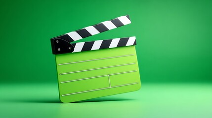 Pixelated Movie Clapperboard Against a Green Background