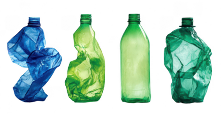 Crumpled plastic bottles in various colors (1)