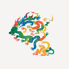 Obraz premium vector illustration of dragon