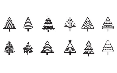 Fototapeta premium set of christmas trees