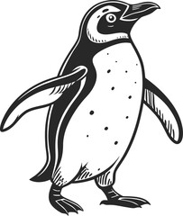 Vector art of a penguin walking isolated on white background