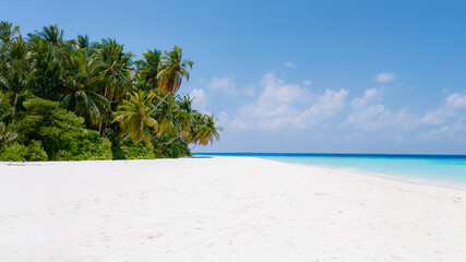 Vacation summer holidays background wallpaper - sunny tropical Caribbean paradise beach with white...
