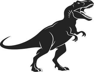 Vector art of a menacing tyrannosaurus rex silhouette isolated on white background