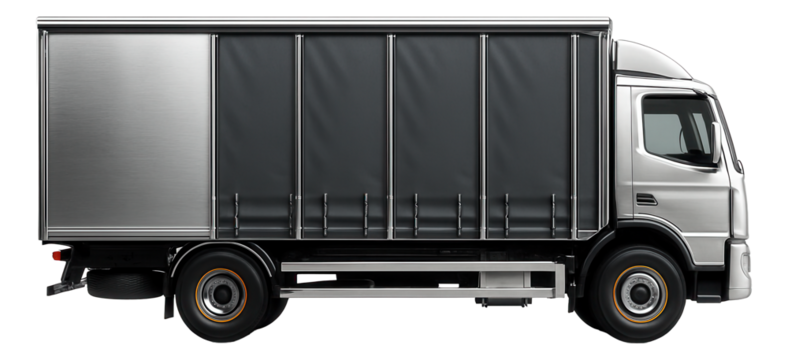 Long curtain-sided truck with multiple sliding side doors