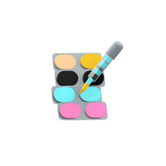 A collection of palettes, each containing several colors. An eyedropper is shown pointing to one of the palette cards