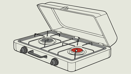 Vector Mockup of Portable Gas Stove on White Background