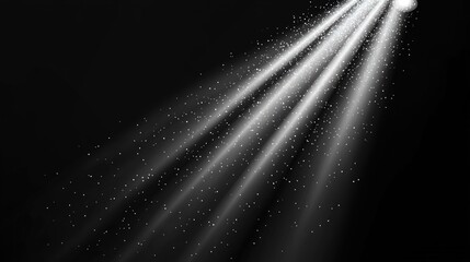 Light beams shining in darkness