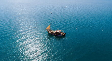 Fototapeta premium boat in the sea